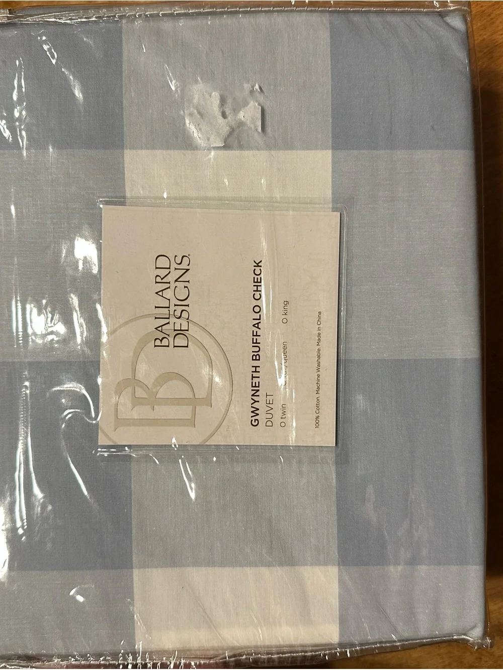 NWT Ballard Designs Gwyneth Buffalo Check Duvet Cover-Full/Queen